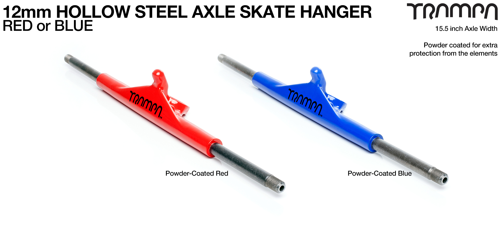 12mm Hollow axle Skate Truck - Powdercoated with Black Trims 