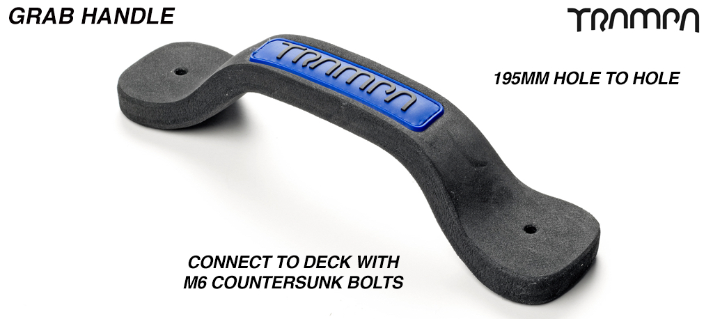Grab Handle - Blue patch with Black TRAMPA logo