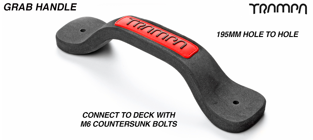Grab Handle - Red patch with Black TRAMPA logo