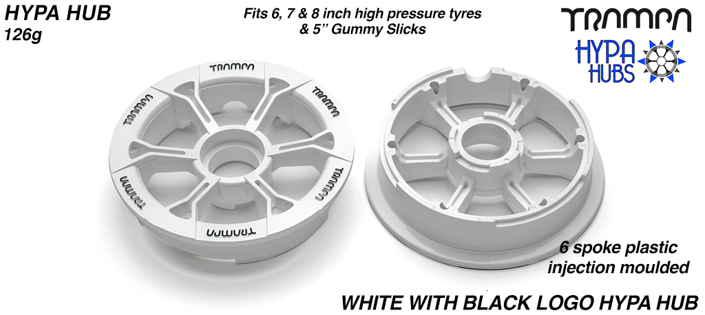 Hypa Hub 3.75x 2 Inch - White Black logo  