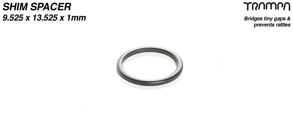 PRECISION Shim spacer - STAINLESS STEEL - Bridges tiny gaps on axles - 9.525 x 13.525 x 1mm 