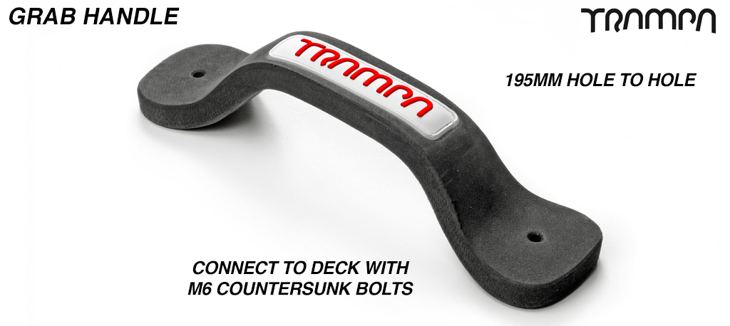 Grab Handle - White patch with Red TRAMPA logo