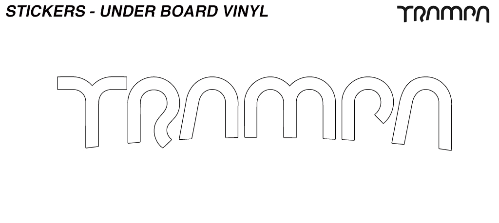 Gloss WHITE Mountainboard 580mm Vinyl Sticker