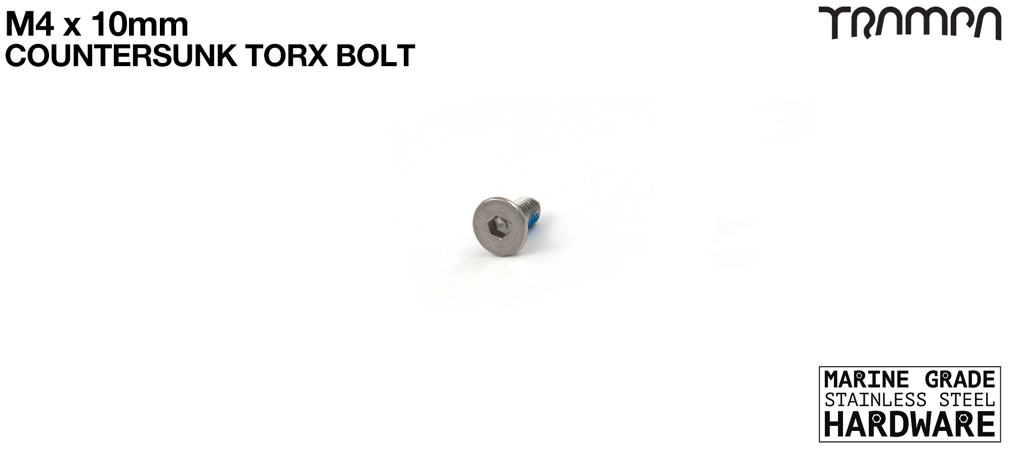 M4 x 10mm Countersunk Head Allen-Key Bolt Marine Grade Stainless Steel 