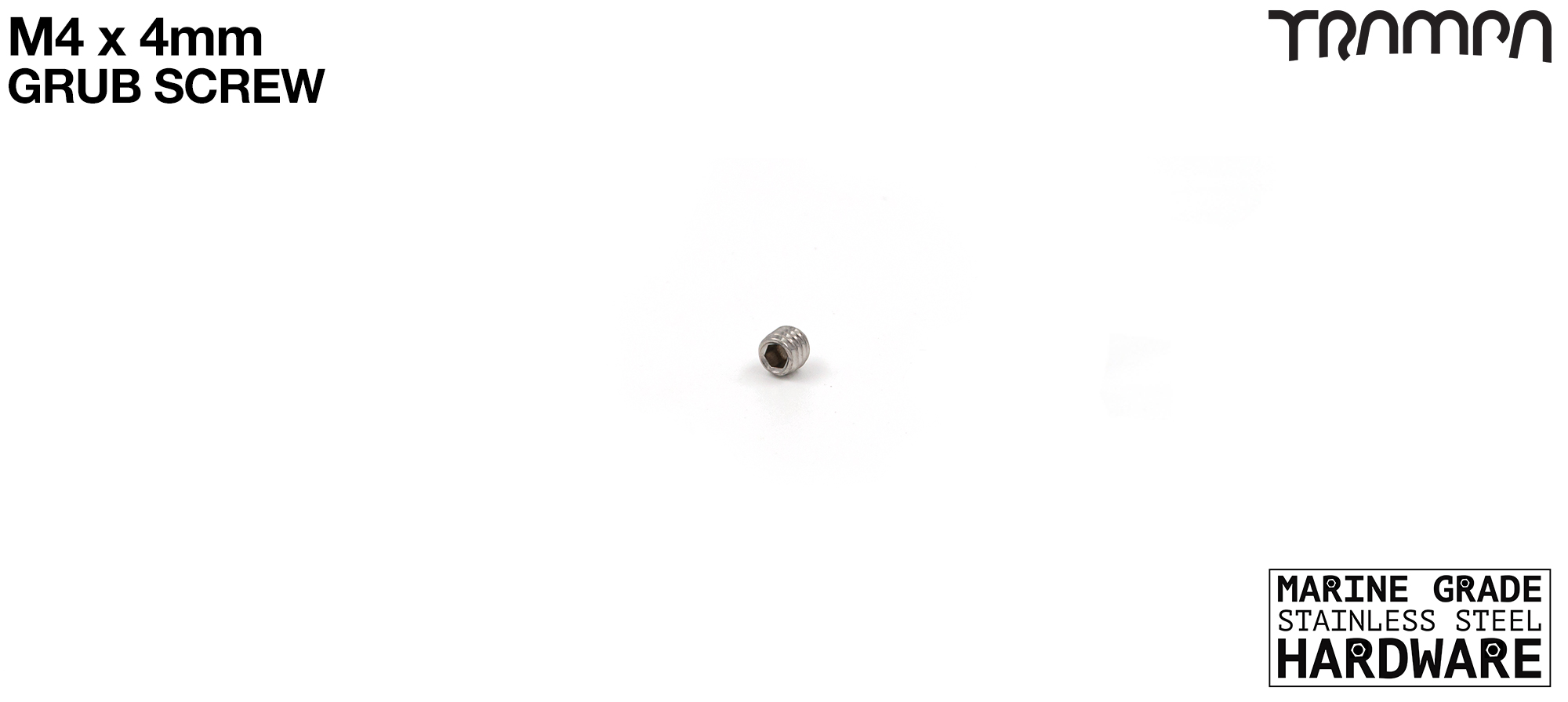 M4 x 4mm Grub Screw M4 x 4mm Motor Pulley Grub Screw - Connects the Motor Pulley onto the Motor Axle Shaft 