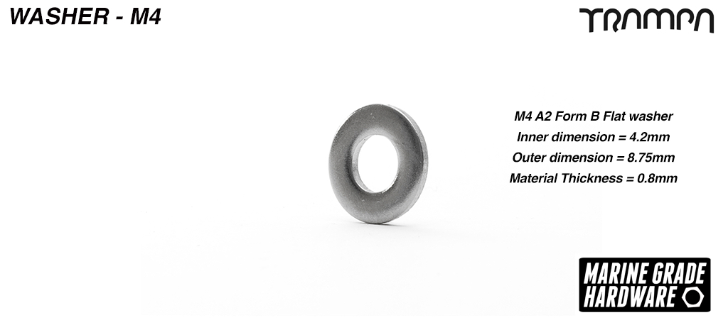 M4 Washer Marine Grade Stainless steel 