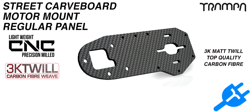 STREET Carver Truck Carbon Fibre Motor mounting panel made from 3k Twill Carbon Fibre 5mm Thick - REGULAR