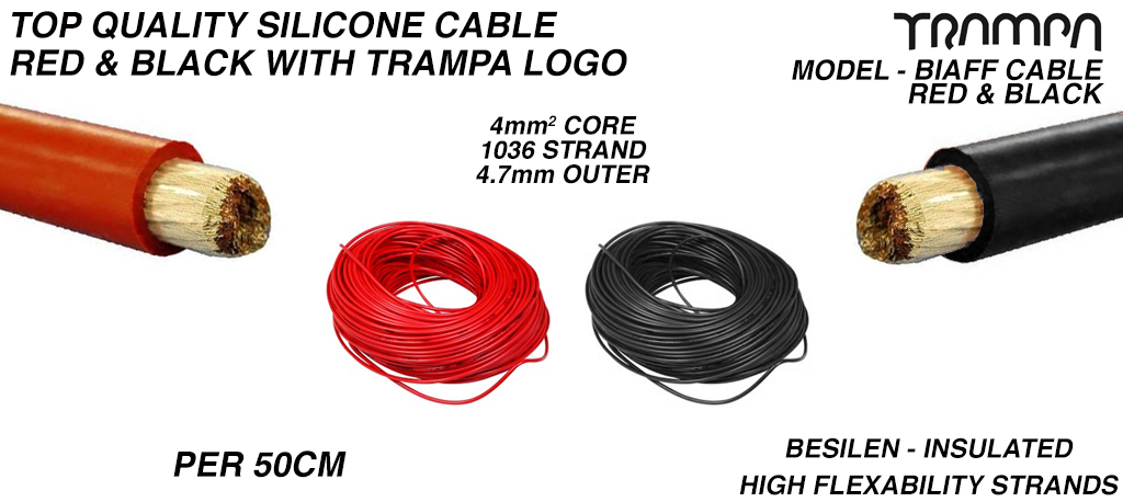 50cm of RED & BLACK Cable (+£6)