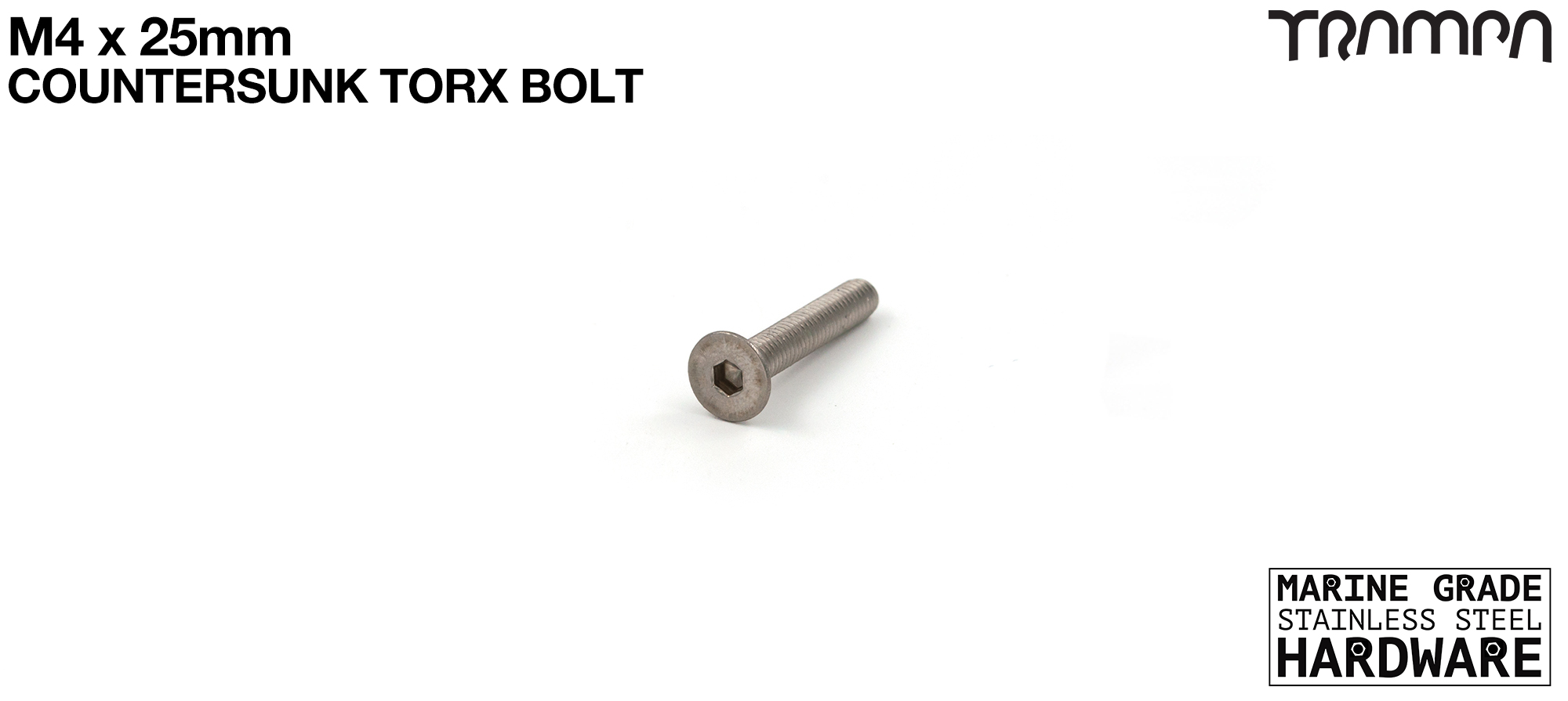 M4 x 25mm Countersunk Allen-Key Bolt Stainless Steel