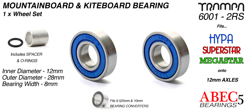 12x 28mm Bearings - BLUE (+£5)