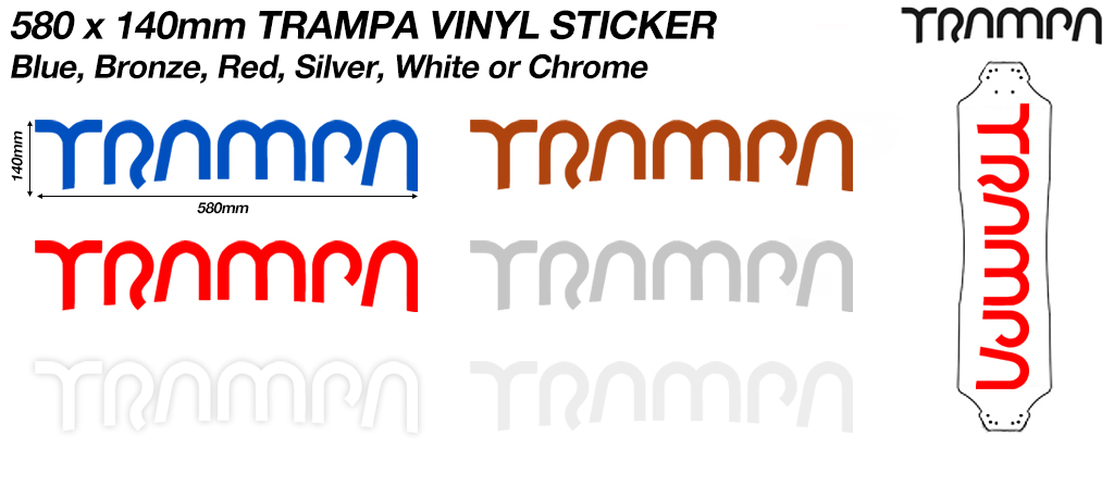 580mm Vinyl Stickers - Under Board TRAMPA Vinyl's