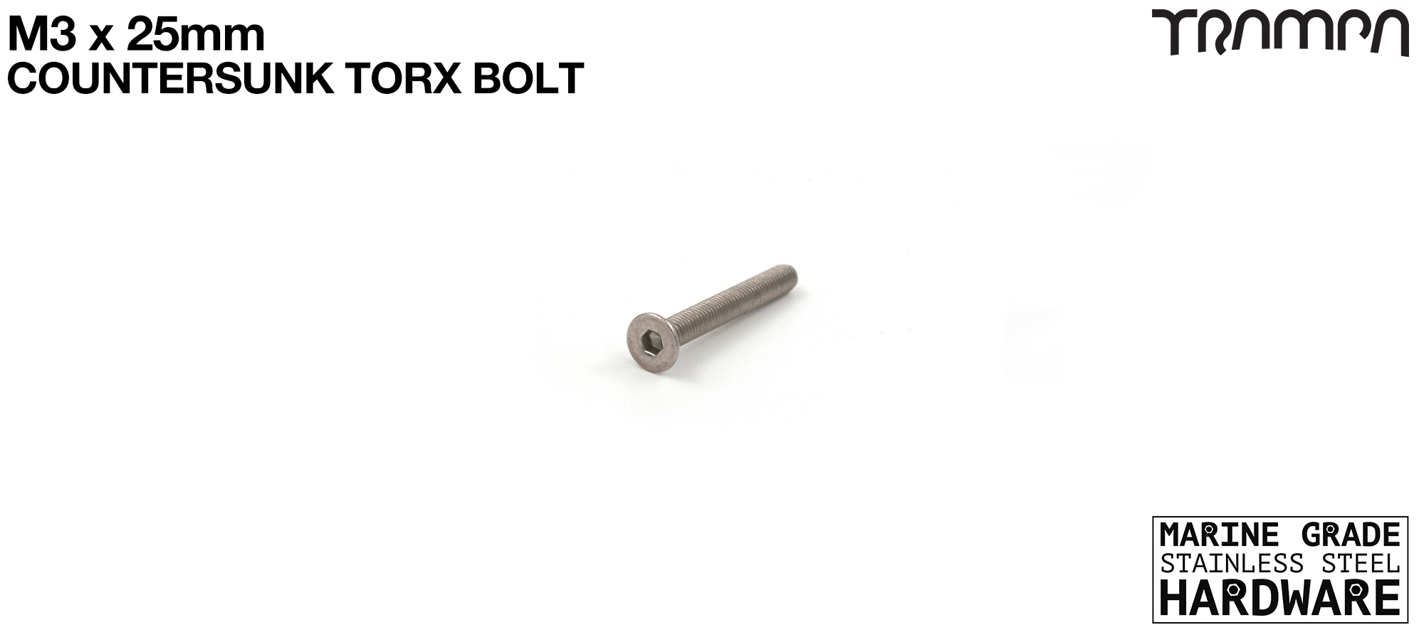 M3 x 25mm Countersunk Allen-Key Bolt Stainless Steel