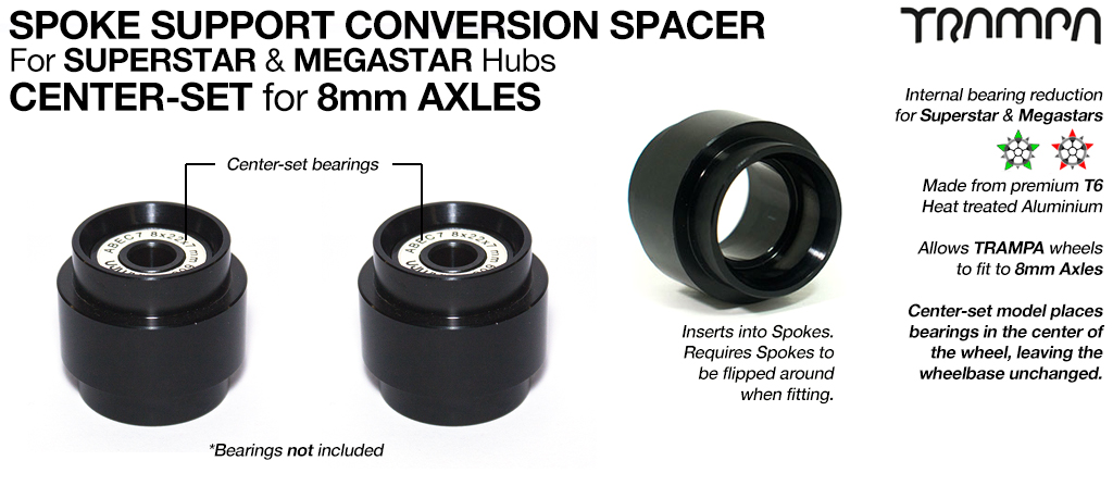 CENTER-SET Spoke conversion Spacer - 8mm Axels (+£5)