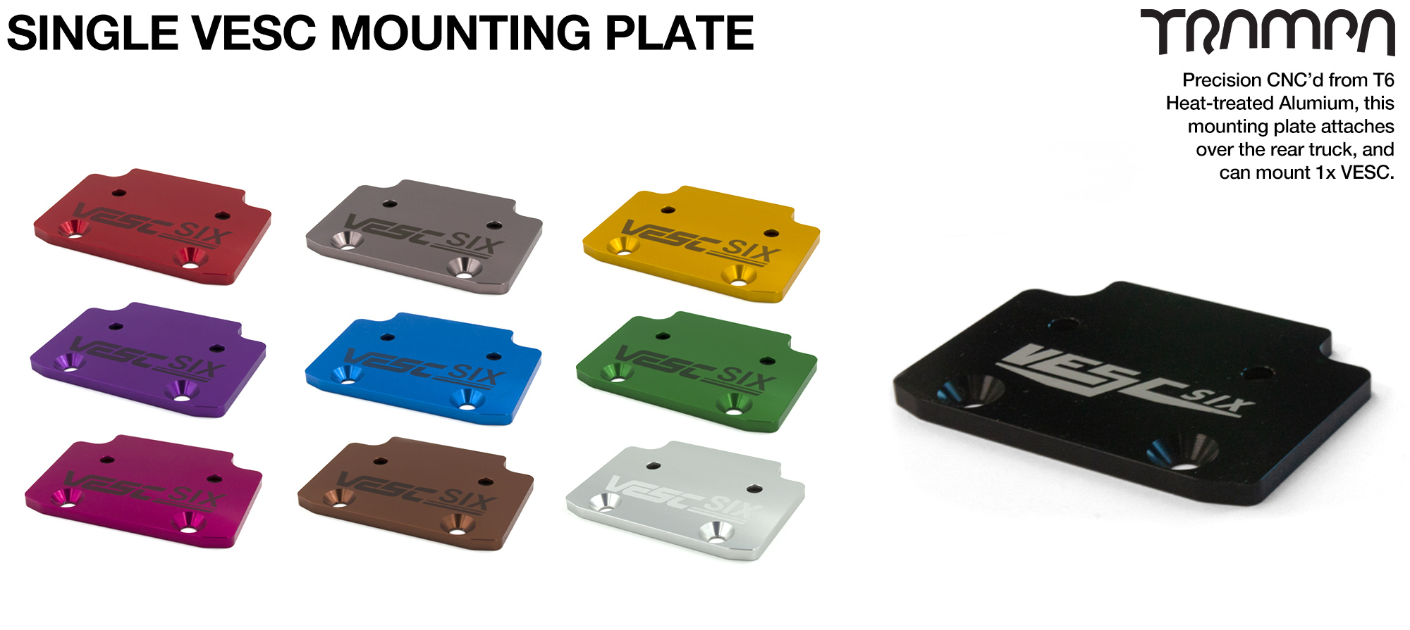 ALUMINIUM Heat Sink mounting Plate for Single VESC 6 - CUSTOM