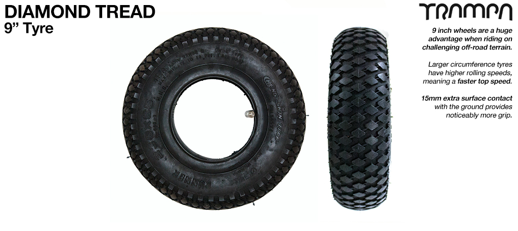 9 Inch DIAMOND TREAD Tyre 