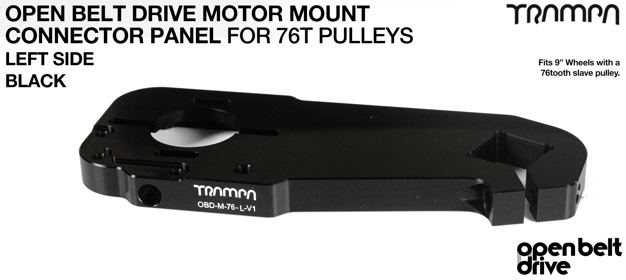 76T OBD Motor Mount Panels - BLACK 