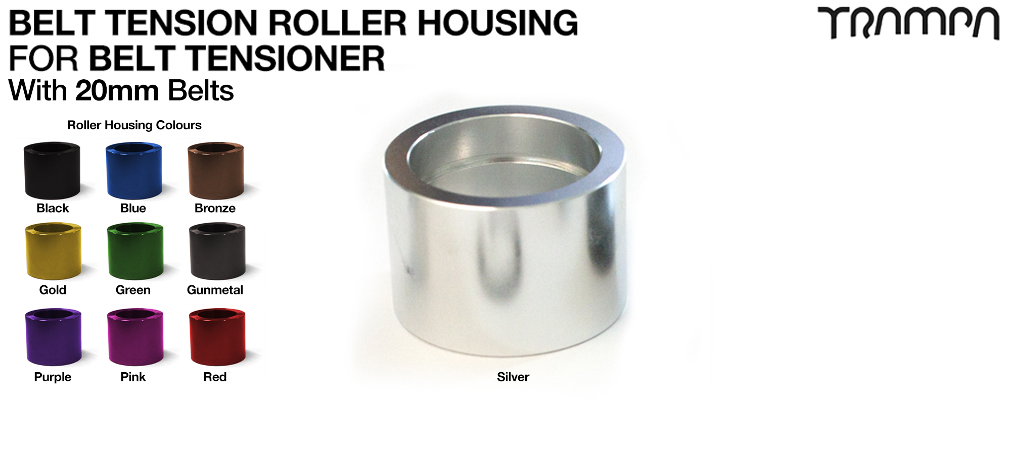 Belt Tension Roller Housing for 20mm Belts 