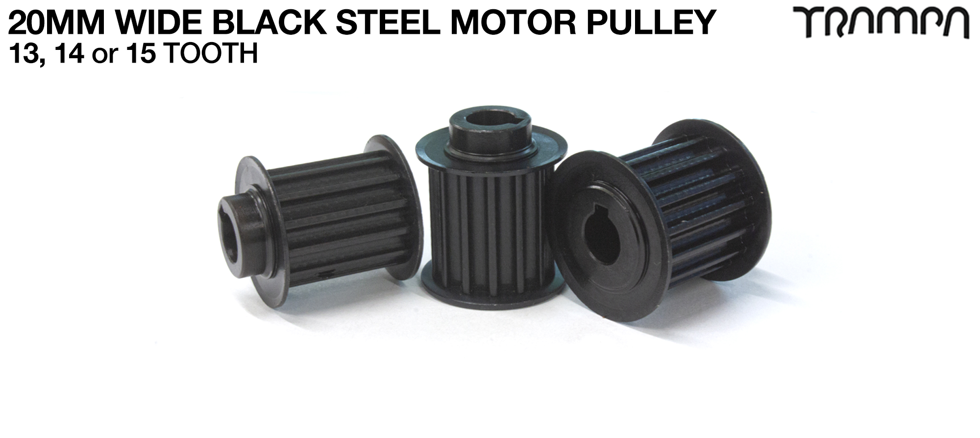Custom 20mm wide Steel Motor Pulley 13, 14 or 15 tooth