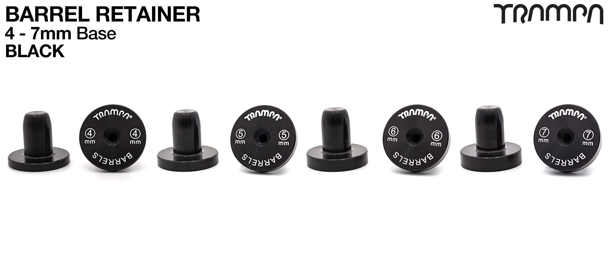BARRELS Retainer 5, 6 or 7mm BASE - BLACK