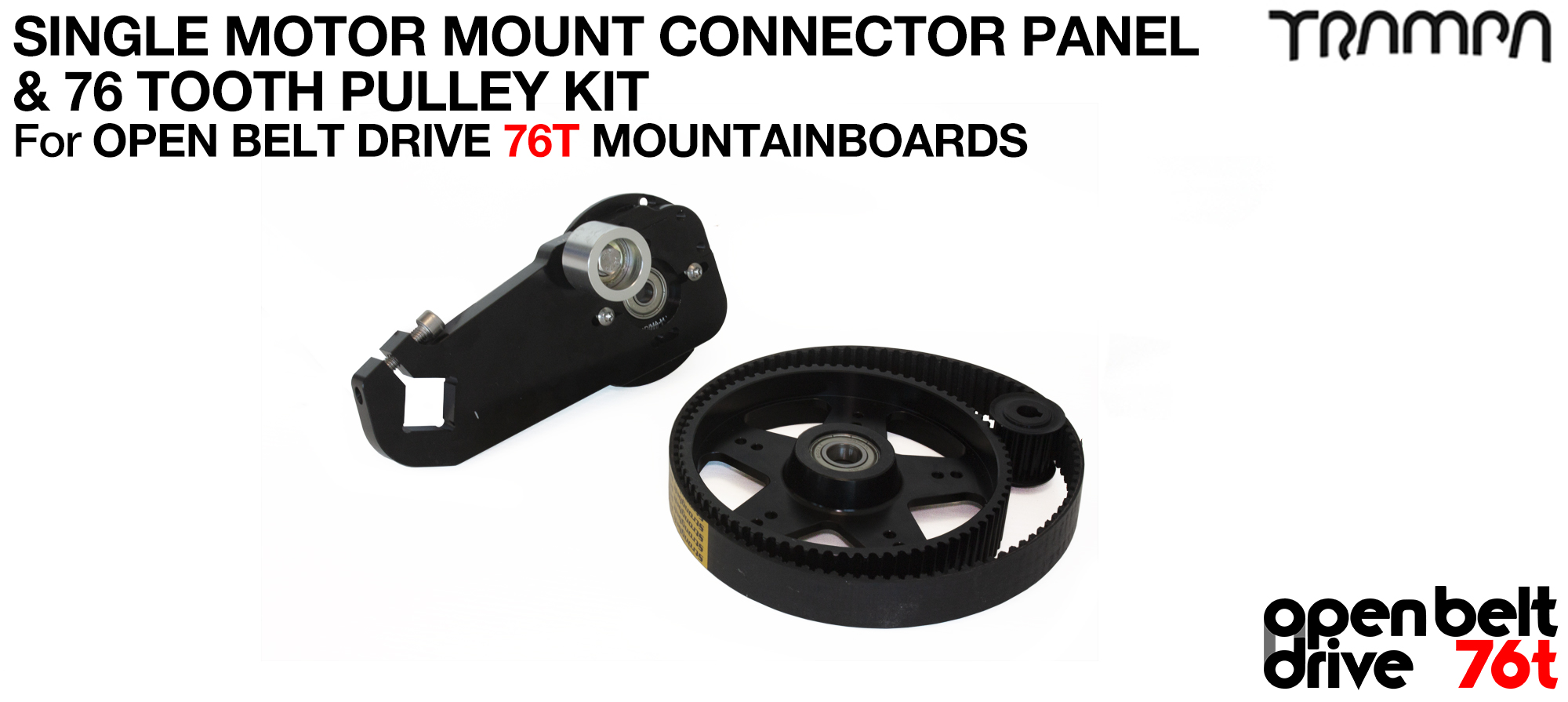 76T OBD Motor Mount & 76t Pulley Kit for 9 inch Wheel - SINGLE