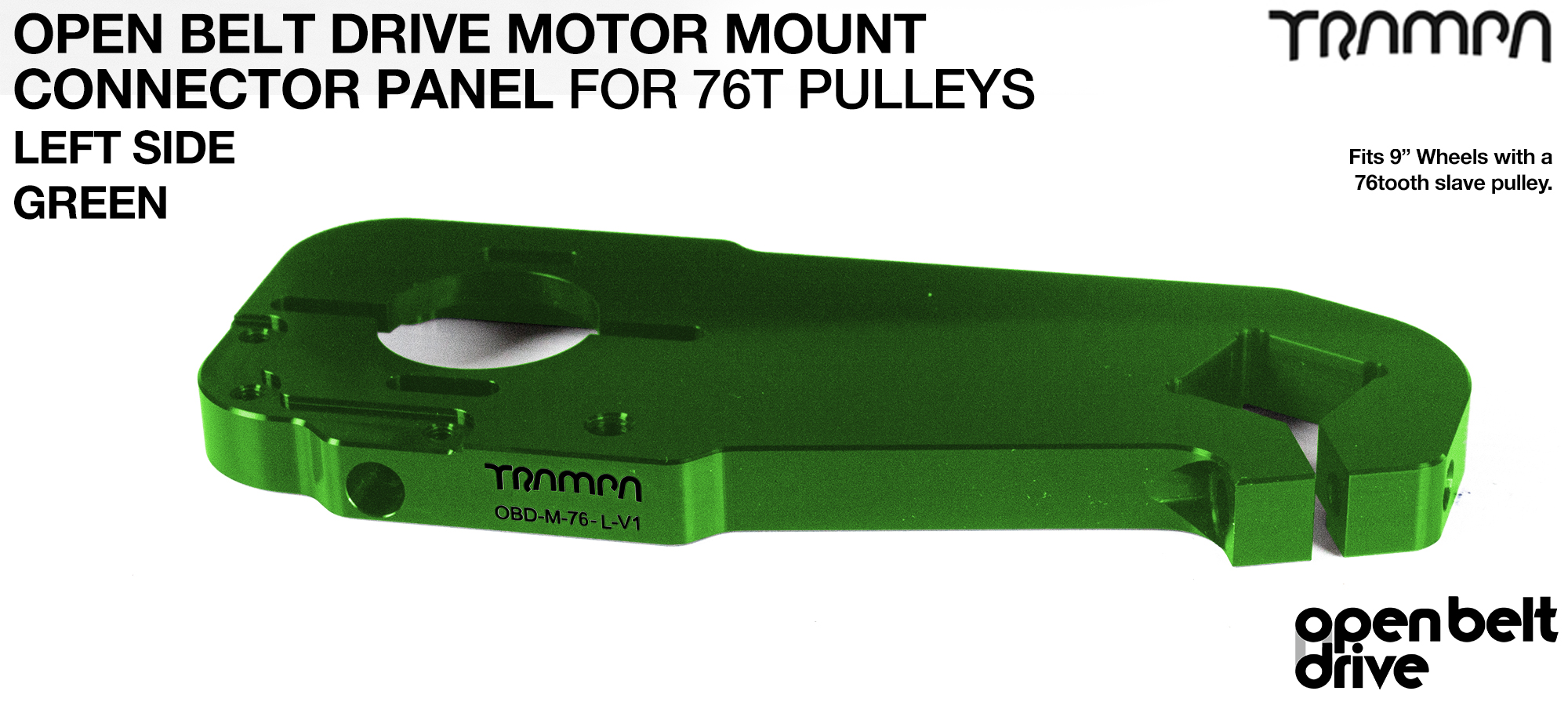 76T OBD Motor Mount Panels - GREEN