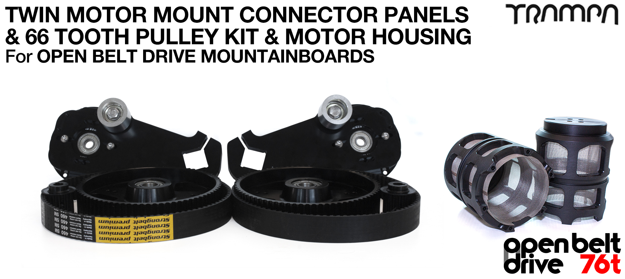 76T OBD Motor Mount with 76 tooth Pulley Kit & Motor Protection - TWIN