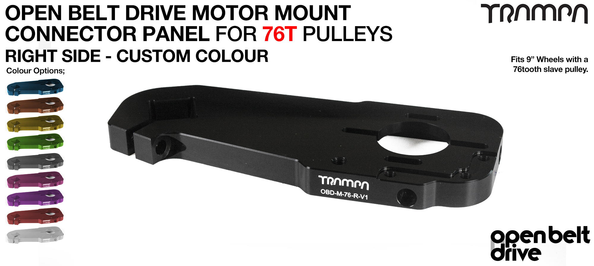 OBD Motor Mount Connector Panel for 76 tooth Pulleys - GOOFY