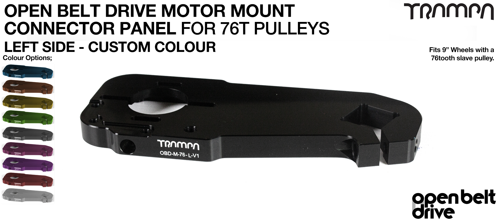 OBD Motor Mount Connector Panel for 76 tooth pulleys - REGULAR