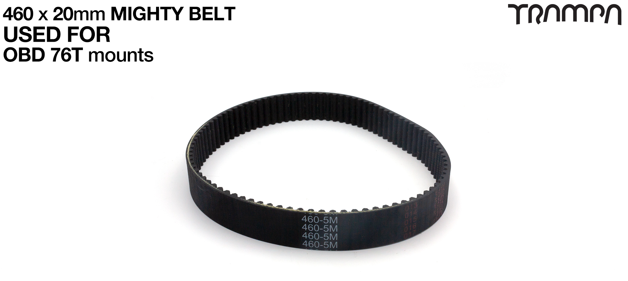 460 long x 20mm wide High Torque Drive (HTD) 5M (5mm Tooth Space) MIGHTY for Open Belt Drive Motor Mounts