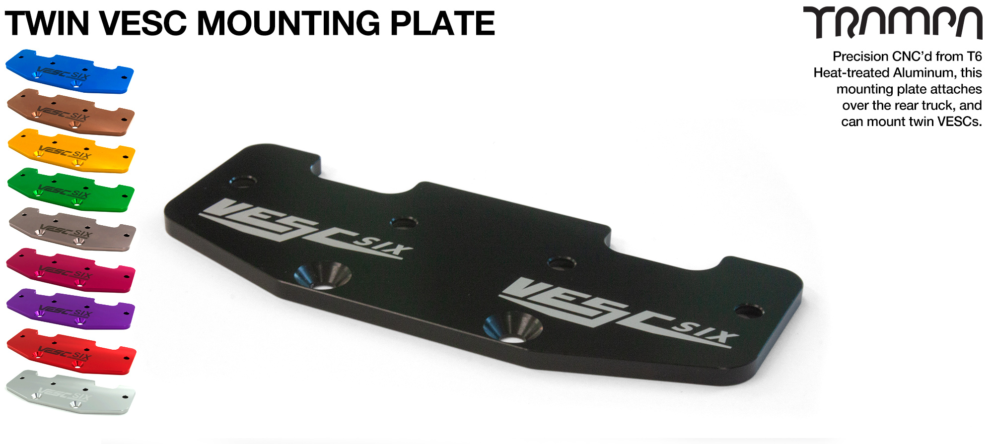 ALUMINIUM mounting Plate for TWIN VESC 6 