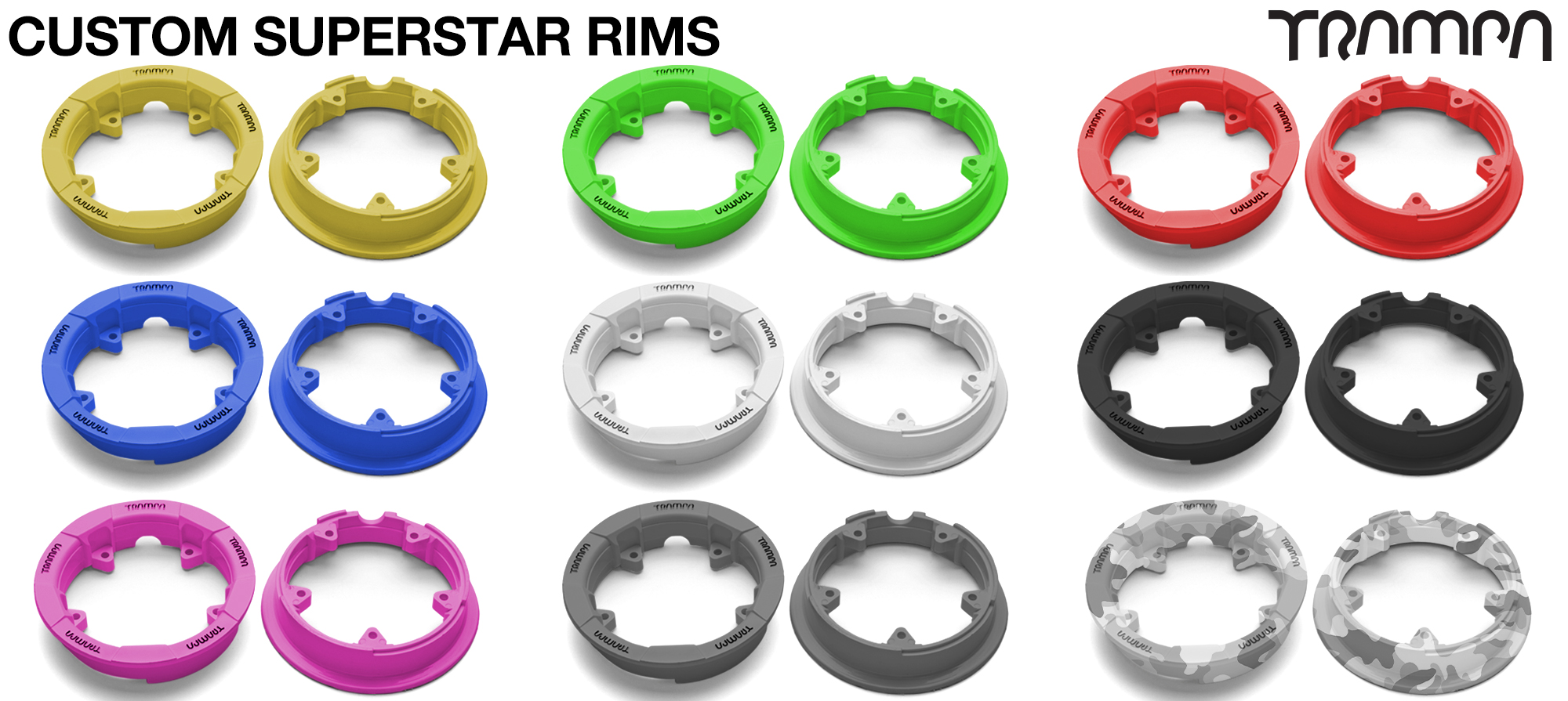Genuine SUPERSTAR CENTER-SET Rim 3.75x 2 Inch fits all 3.75 Inch Tyres - CUSTOM 