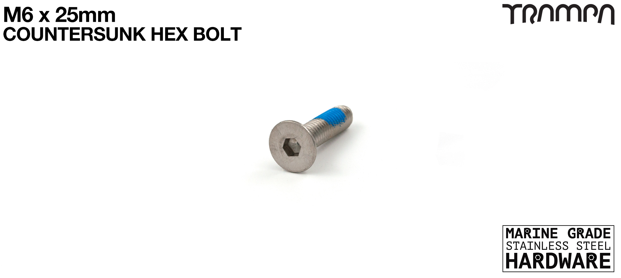 M6x25mm Countersunk Truck Bolt kit - 12-15ply decks (+£1.50)