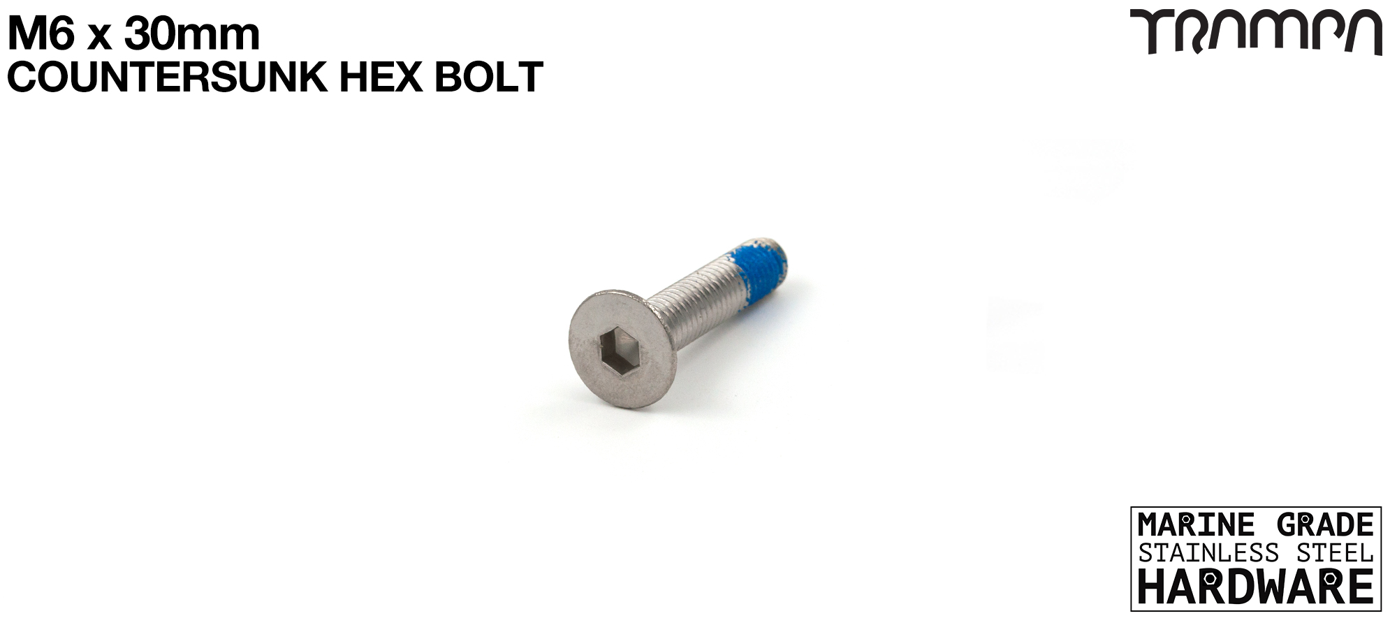 M6x30mm Countersunk Truck Bolt kit - 16-18ply decks (+£1.50)